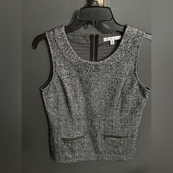 CAbi Black Speckle #993 CECE SHELL Sleevless Top  (Retail $84) Size Small - Picture 7 of 12